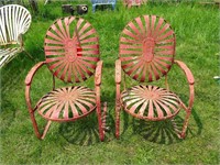 Pair Spring Steel Arm Chairs