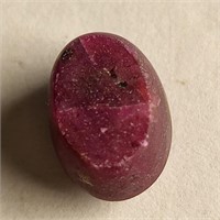 CERT 8.70 Ct Natural Cabochon Star Ruby, Oval Shap