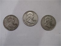 1958-D, 1959-D, 1960-D Franklin 1/2 $