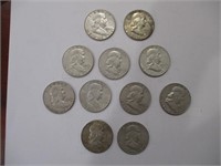 (11) 1963 & 1963-D's Franklin 1/2 Dollars