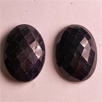 69.10 Ct Faceted Blue Sapphire Gemstones Pair of 2