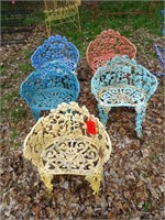 5 Cast Iron Chairs