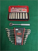 TOOL SHOP Combination Wrench Set & Deep Socket Set