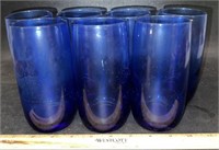 6 GLASS TUMBLERS TALL