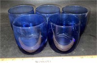 5 GLASS TUMBLERS SHORT