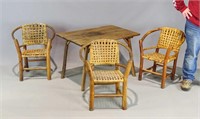 Old Hickory Style Childs Table & Chairs