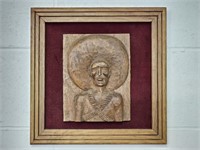 Framed Carved Wood Mexican Art