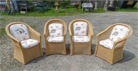 Set 4 Rattan Chairs