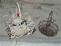 2 Wrought Iron Flower Baskets