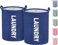 Blue&White Stripes Collapsible Laundry Hampers (2)