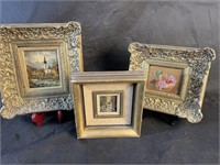 3 Framed Paintings on Board, 2 Signed