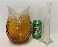 2 Beaux vases en verre dont rare en hibou