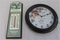 Rawleigh Thermometer & Clock