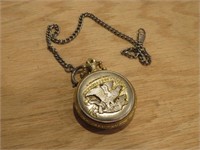 Andre Rivalle Eagle Liberty Bell Pocket Watch
