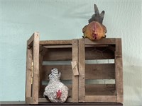Farm Theme Art- Resin Hen & Rooster