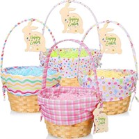 4 Pcs Easter Basket Basket Woven with Handle