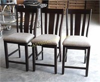 3 Bar Height Padded Seat Dining Chairs