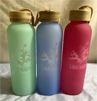 Lot of 3 Frosted Glass Lake Martin Bottles