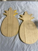 Pair of Wooden Pineapple Decor
