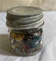 Vintage Mason Jar with Buttons