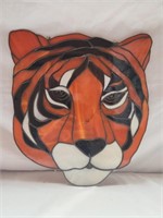 Stained glass tiger window decor