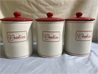 Set of 3 Ceramic Cookie Jars