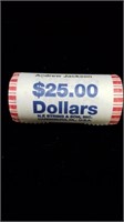 $25 ROLL ANDREW JACKSON UNC DOLLAR COINS