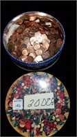 4 POUNDS WORTH OF 2000'S PENNIES IN TIN