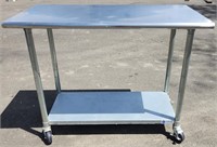 Stainless Rolling Table 48"×24"×38"