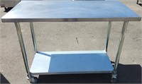 Stainless Rolling Table 48"×24"×36"