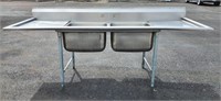 Large 2 Compartment Stainless Sink