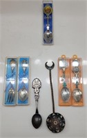 B - LOT OF COLLECTOR SPOONS & FORK (M15)