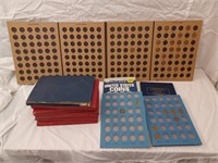 2 US Penny Albums w/ some Coins & Coin Guide Books