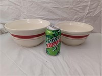 2 Mixing Bowls Largest 9" dia