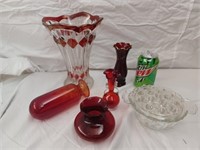 Mostly Ruby Vases tallest 9"