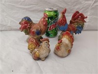 2 Sets of Chickens,  Tallest  5", Small are S & P