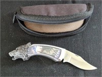 Wolf pommel pocket knife from the Franklin Mint