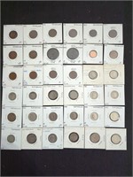 36 vintage and antique coins in holders