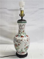Porcelain hand painted floral table lamp