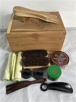 Shoe shine box with contents
