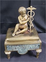 Vintage caduceus brass sculpture