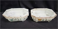 Pair of vintage Chinese hand-painted porcelain
