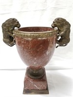 Bronze and marble urn with Lion handles