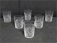 Set of 6 Waterford glasses 4 1/2" h. x 3 1/2"