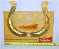 Budweiser Beer Horseshoe Clydesdales Wood Sign