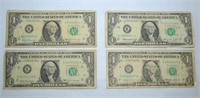 4 Washington 1 Dollar Notes 2 1969 74 Dallas 1 Chi