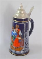 German Stein with Lid 9.5"