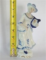 Lady Figurine with Instrument B Makers Mark 7.5"