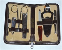 Brown Leather Travel Manicure Set
