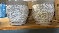 Southern Patio Farrah 9" Ceramic Pots, 2 Pots/Box